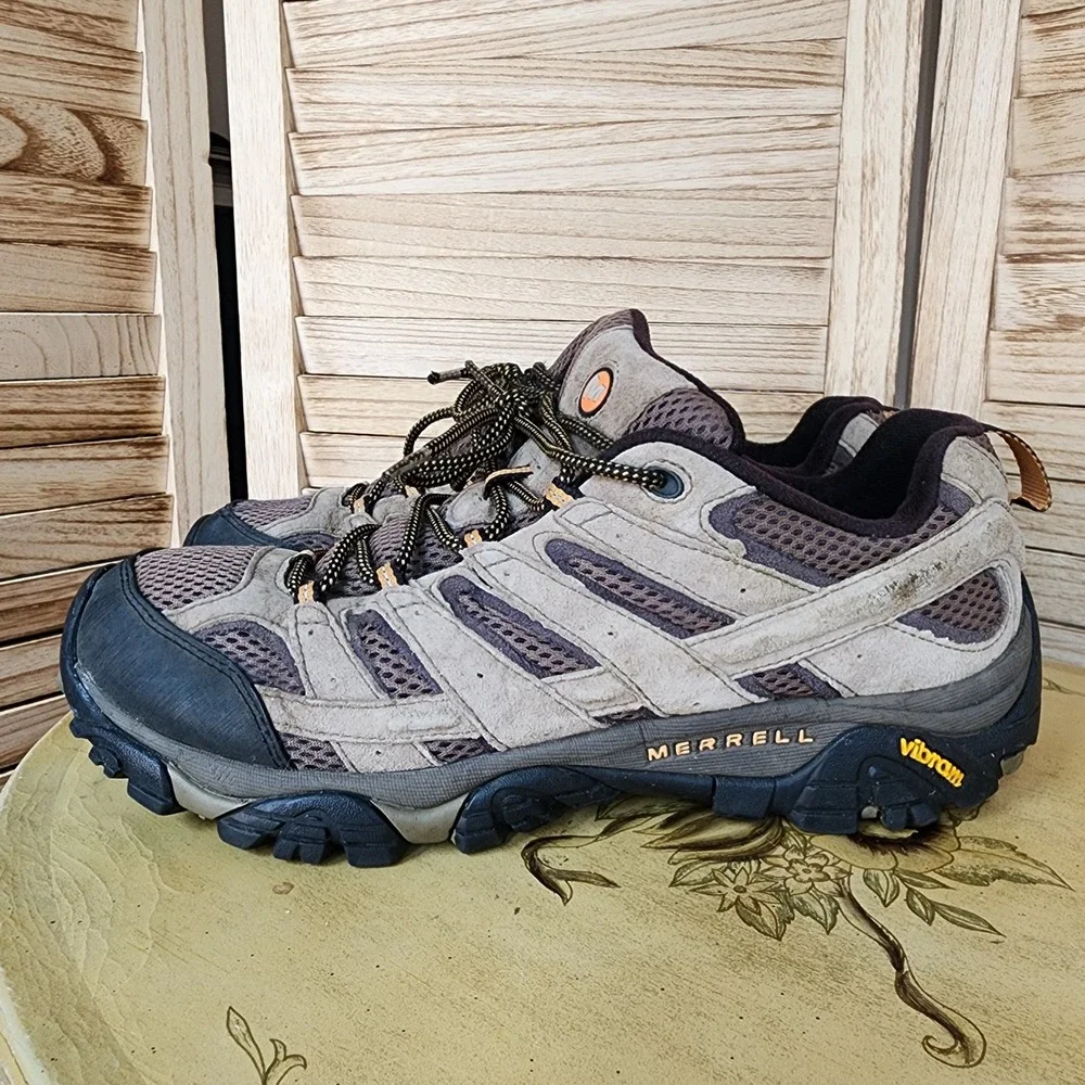 Merrell Sz 11.5 Brown Leather Moab 2 Vent Hiking Shoes J06011 Low Top Utility